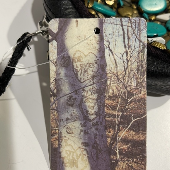 Ecote Beaded & Embroidered Faux Black Leather Crossbody Bag - NWT - Picture 4 of 9